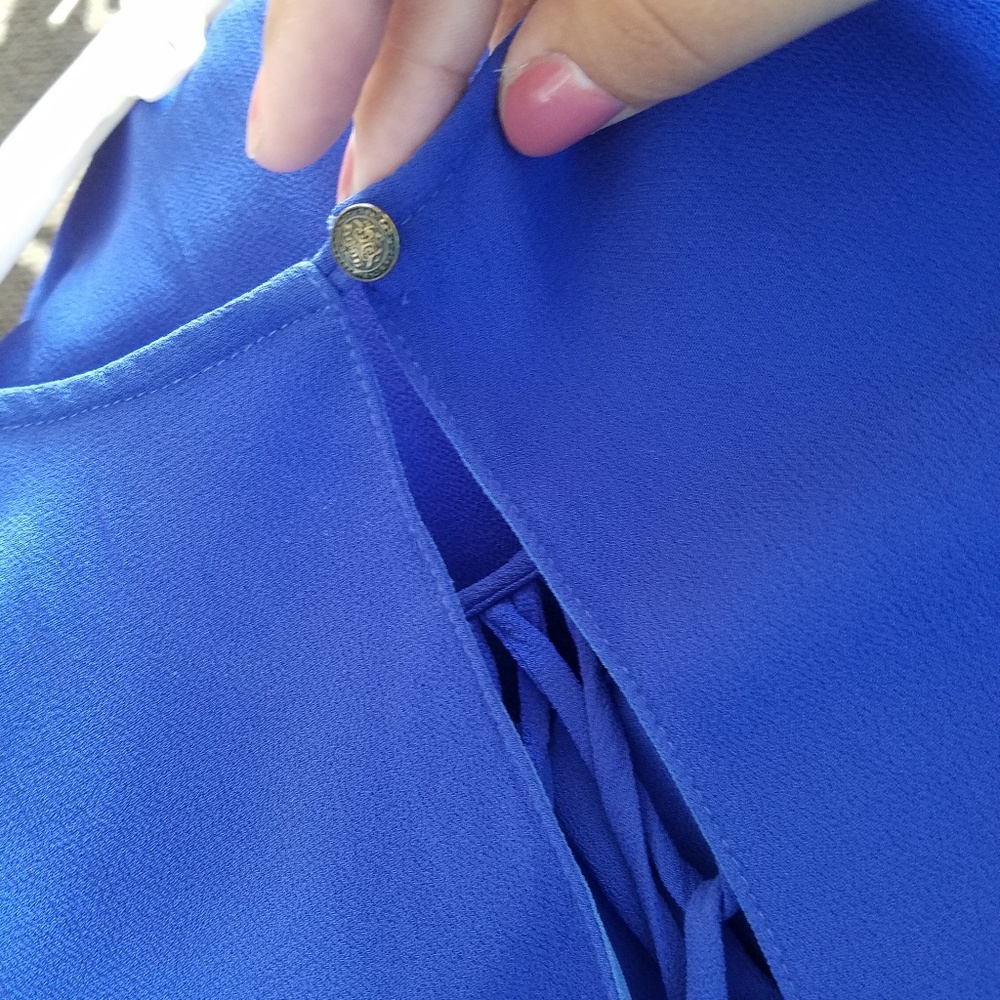 NICOLE MILLER Blue Latticework Dress - Picture 6 of 6